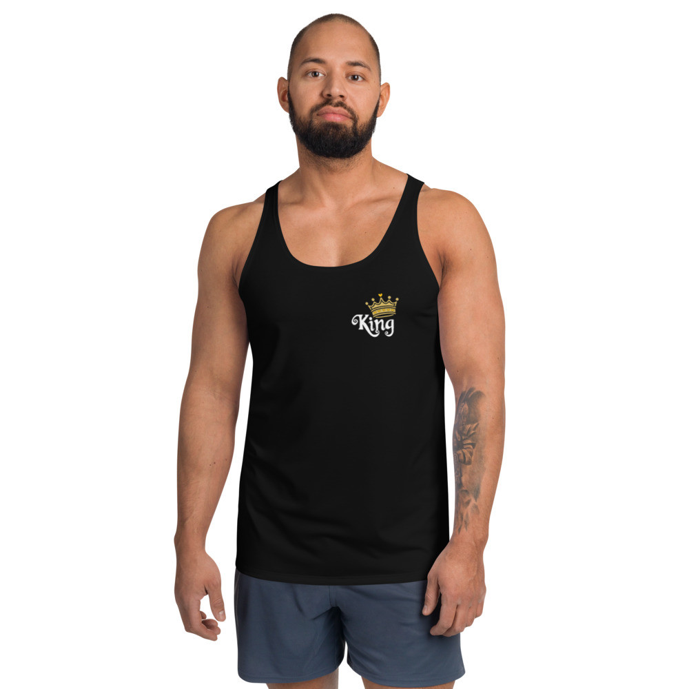 King with Gold Crown - Unisex Tank Top with style