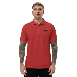 King with Gold Crown - Embroidered Polo Shirt with style