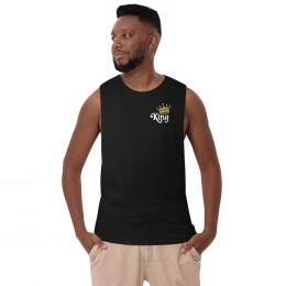 King with Gold Crown - I AM - Men’s drop arm tank top with style