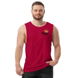 King with Gold Crown - I AM Men’s drop arm tank top with style