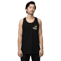 King with Gold Crown - I AM Men’s premium tank top with style