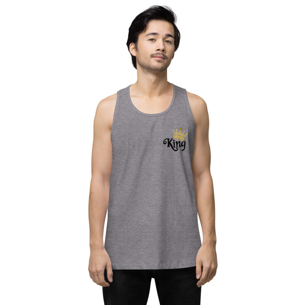King with Gold Crown - I AM Men’s premium tank top with style