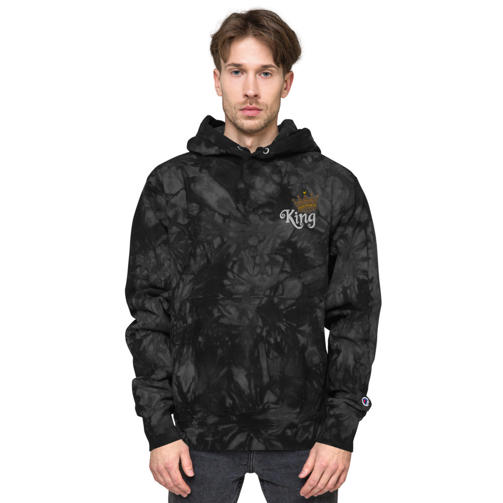 King with Gold Crown - Unisex Champion tie-dye hoodie with style