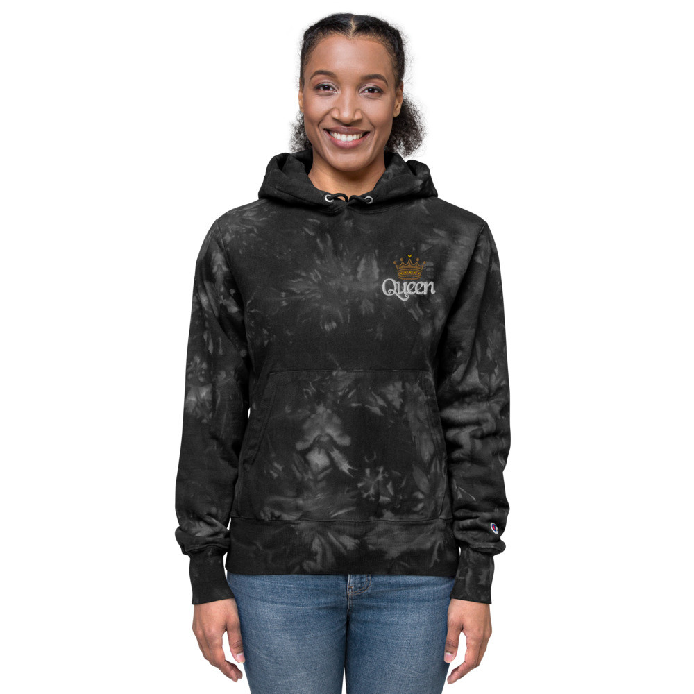 Queen with Gold Crown -Unisex Champion tie-dye hoodie with style