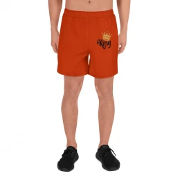 King with Gold Crown- I AM Hot Red Men's Athletic Long Shorts with style