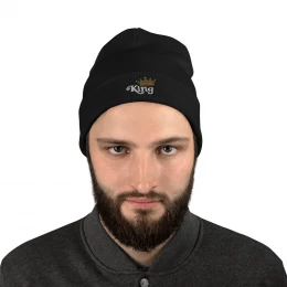 King - Embroidered Beanie with style