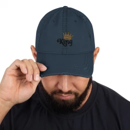 King - I AM - Distressed Dad Hat with style