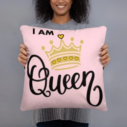 I AM Queen - Basic Pillow with style