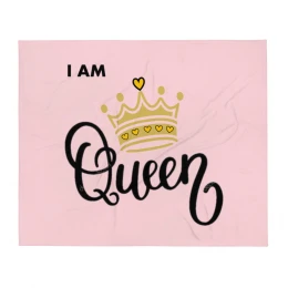 I AM Queen - Throw Blanket with style