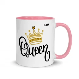 I AM Queen - Mug with Color Inside with style
