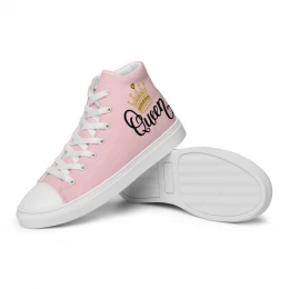 Queen - Pale Pink - Women’s high top canvas shoes with style