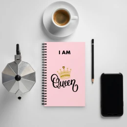 I AM Queen - Spiral notebook with style