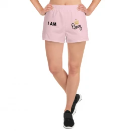 I AM Queen - Pale Pink, Women's Athletic Short Shorts with style