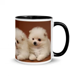 I just wanna Sip Coffee and Pet my Dog - Mug with Color Inside