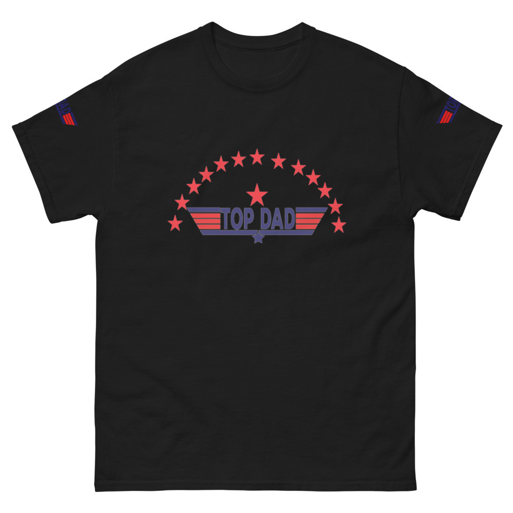 TOP DAD WITH STARS and Sleeve Badge - Men's classic tee Size S to 5XL for the BIG Man