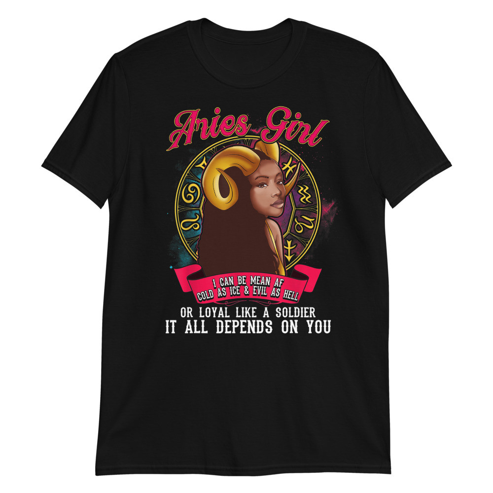 Aries Zodiac Birthday Shirt Black Queen Mean Unisex T-Shirt