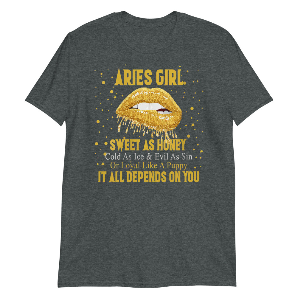 Womens Aries Zodiac Birthday Lips for Black Women Gift Unisex T-Shirt