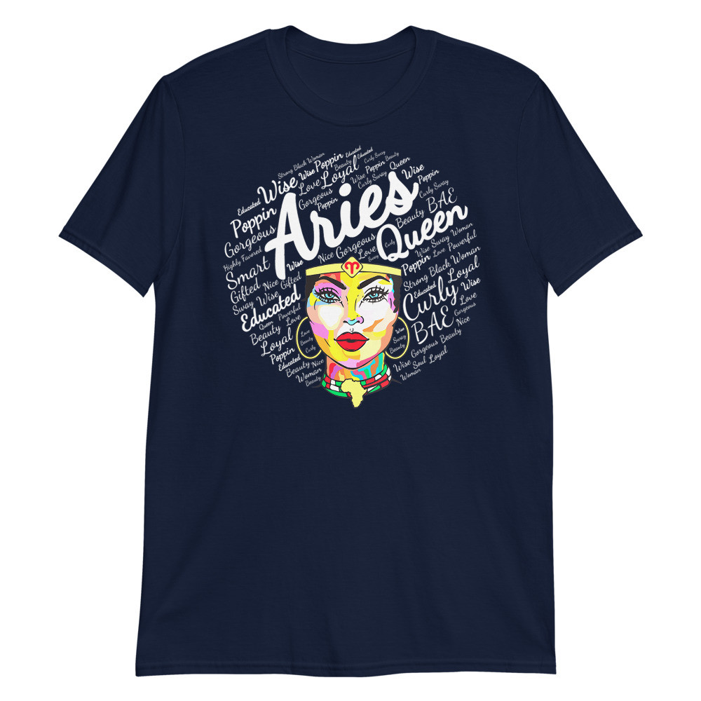 Womens Aries Queen Black Woman Birthday Gift Unisex T-Shirt