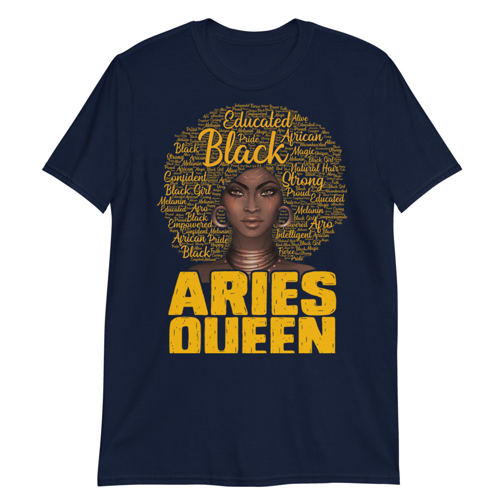 Aries Queen Black Woman Afro Natural Hair African American Pullover Unisex T-Shirt