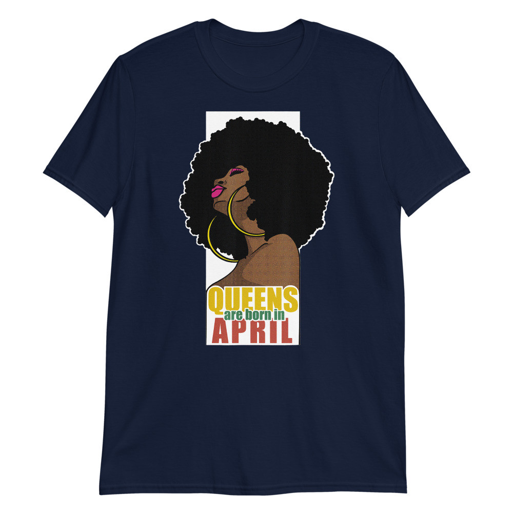 Queens Are Born in April Aries Taurus Zodiac Black Unisex T-Shirt