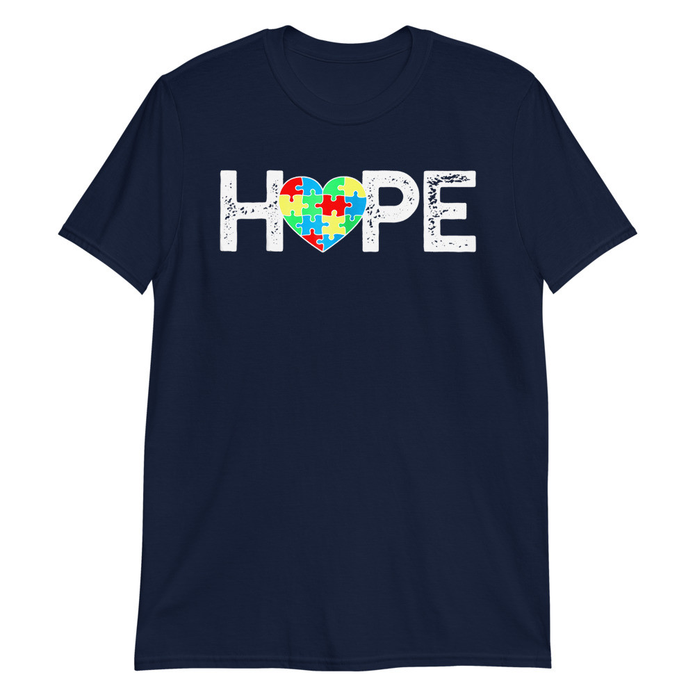 AUTISM HOPE Heart Puzzle Pieces Awareness Unisex T-Shirt
