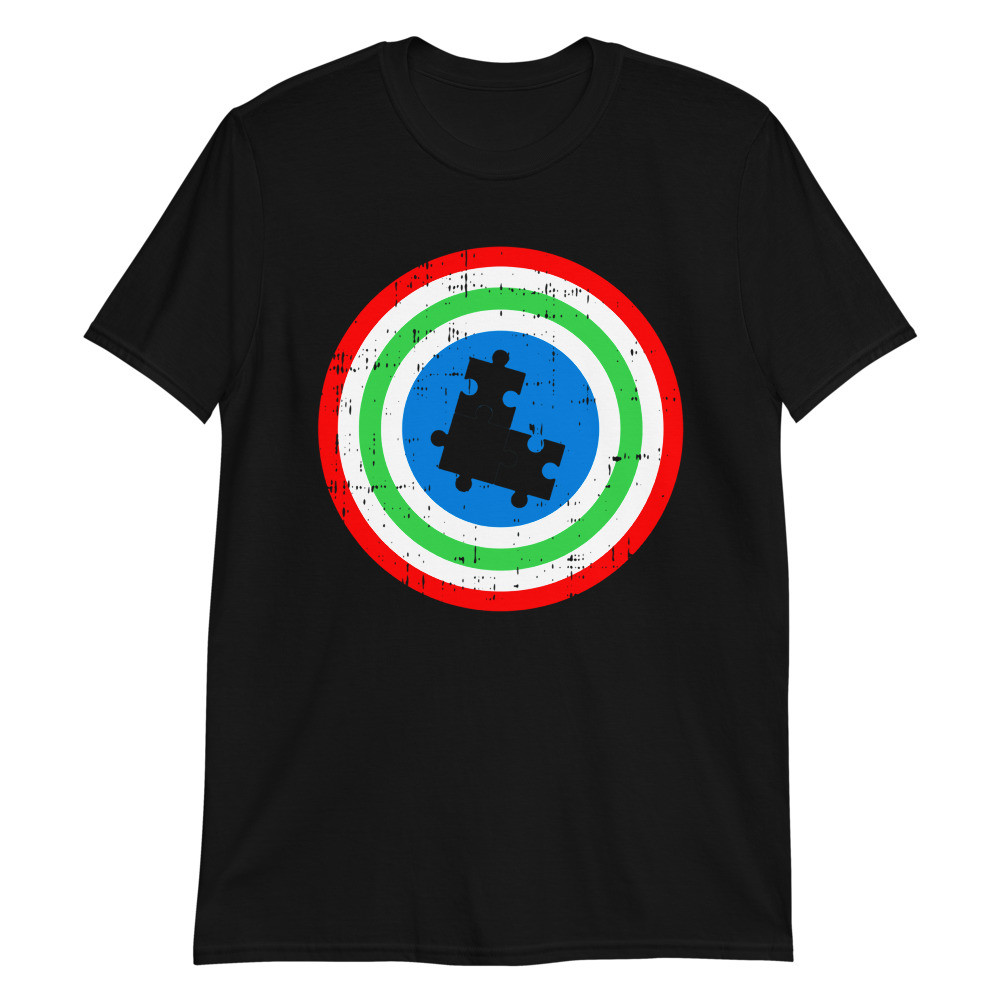Captain Autism Awareness Gifts For Kids Super hero Puzzle Unisex T-Shirt