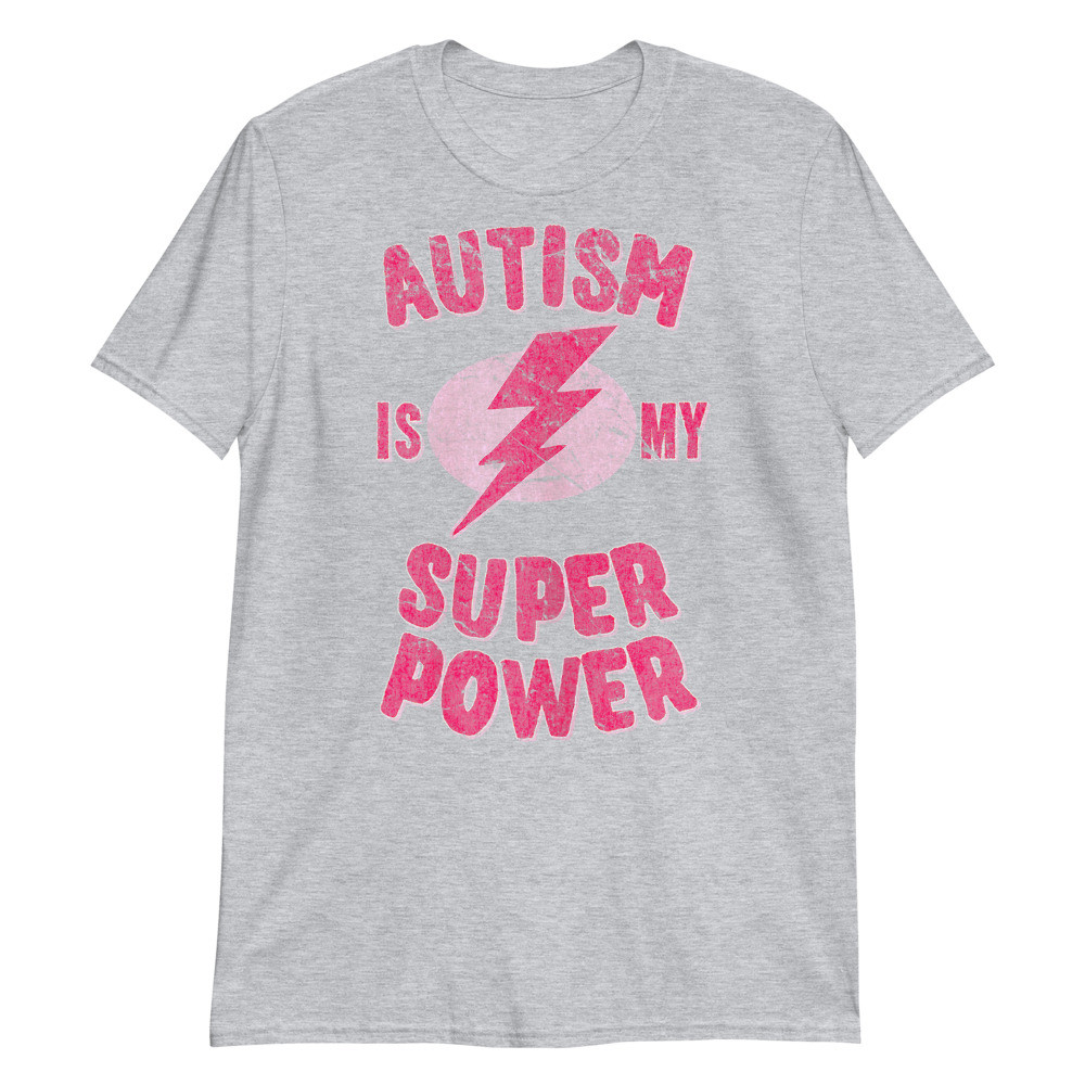 Vintage Distressed Pink Autism is My Super Power Unisex T-Shirt