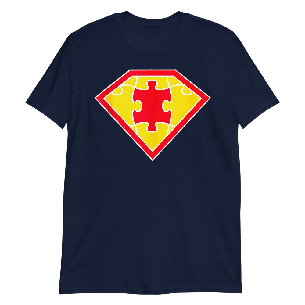Superhero Puzzle Piece Inspirational Autism Awareness Unisex T-Shirt