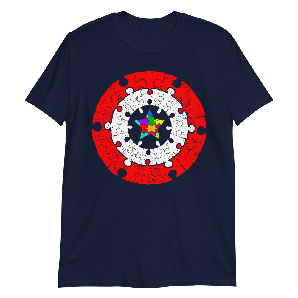 Super Hero Autism Star Colorful Autism Awareness Funny Unisex T-Shirt