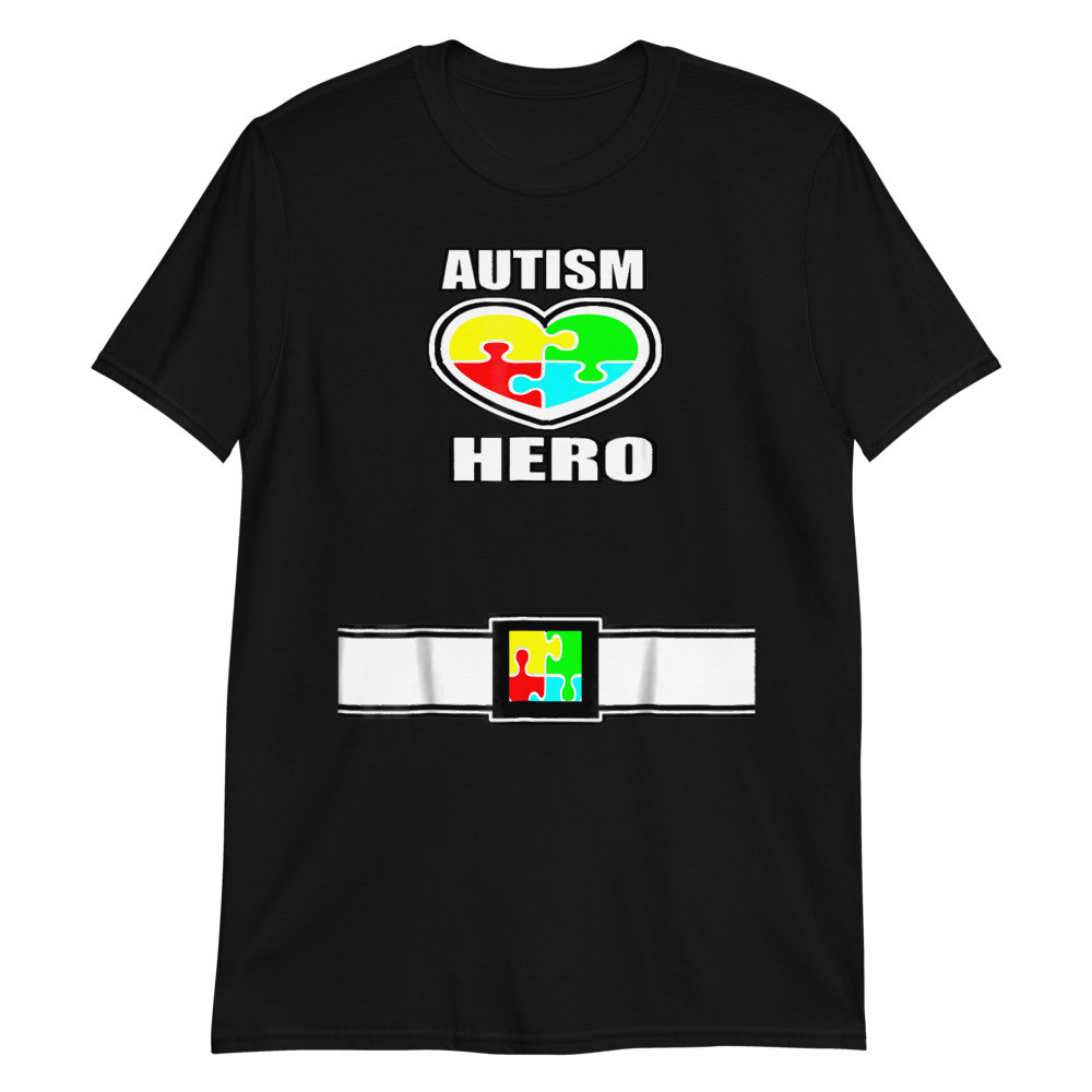 Super Autism Hero Shirt With Belt and Autism Puzzle Unisex T-Shirt