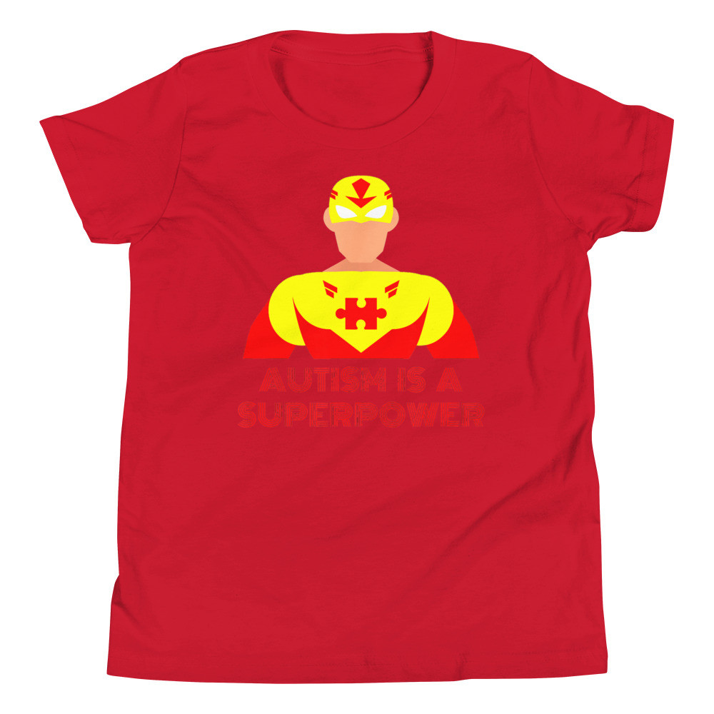 Youth Autism is a Superpower Autism Super Hero T-Shirt