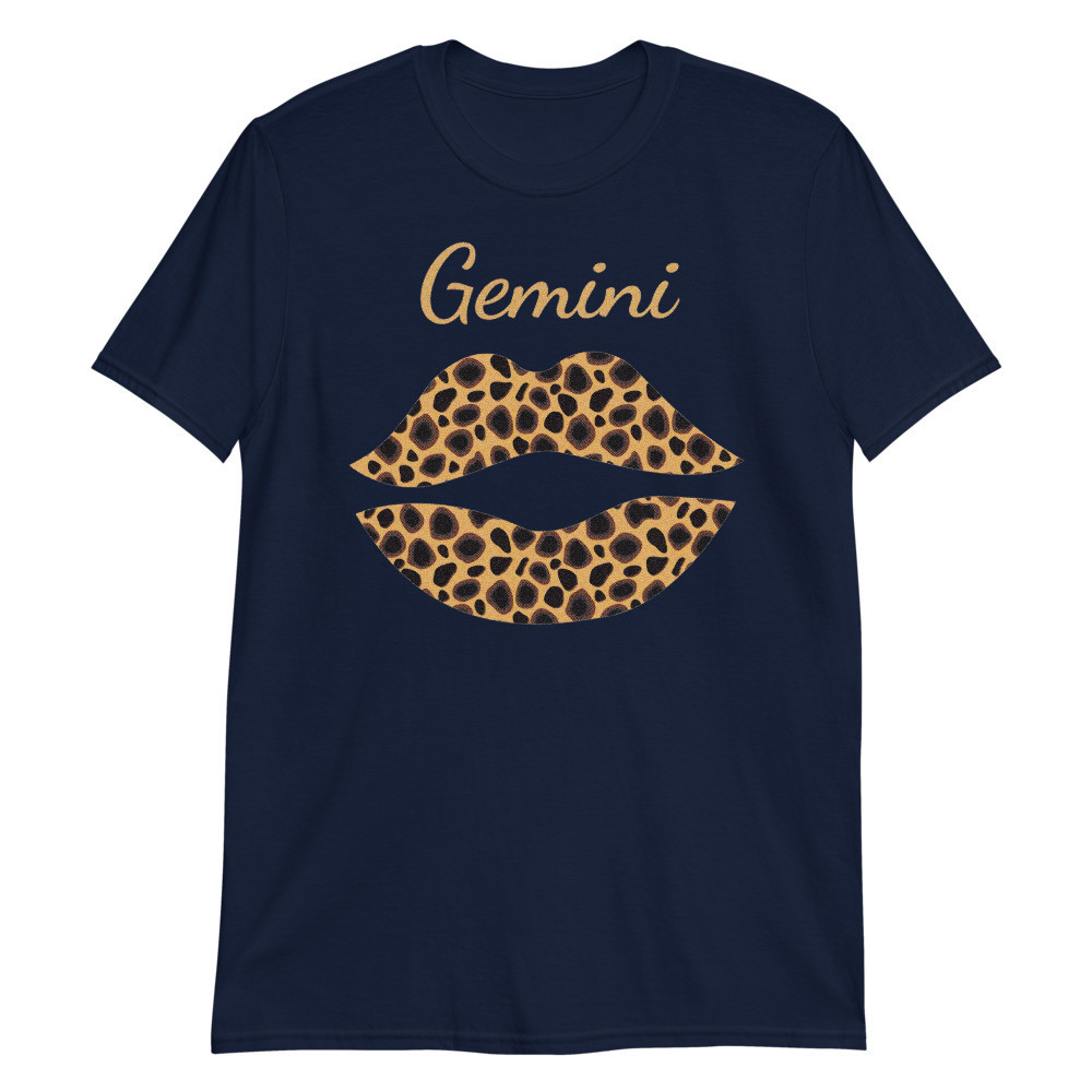 Gemini Leopard Lips Queen Zodiac Birthday Unisex T-Shirt