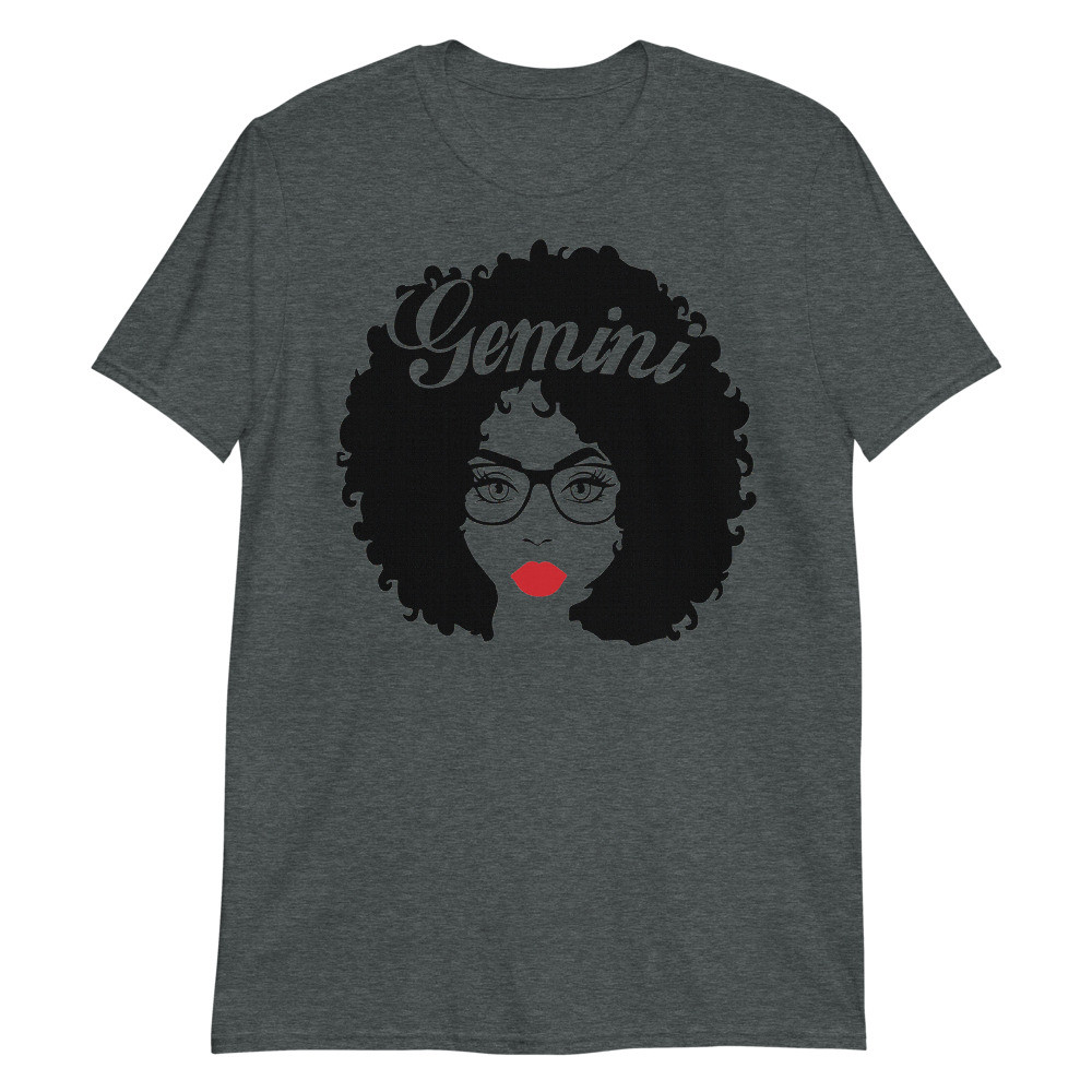 Black Queen Birthday Gifts Glasses Red Lips Afro Diva Gemini Unisex T-Shirt