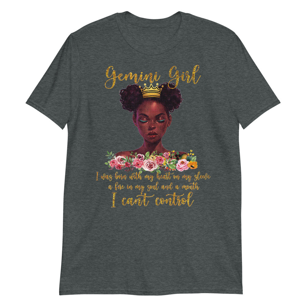 Womens Gemini Girl Queen Boho Afro Lady Zodiac Horoscope Birthday Unisex T-Shirt