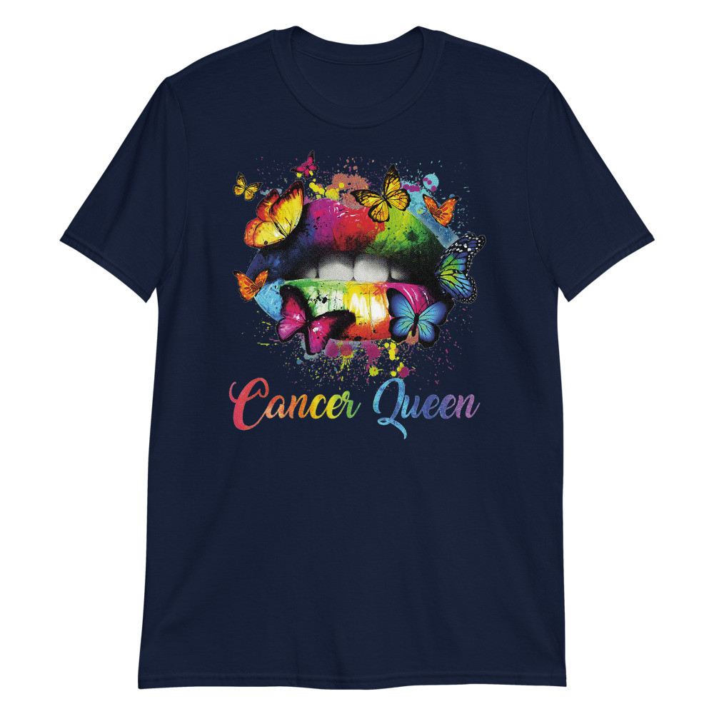 Womens Cancer Queens Lips Hippie Birthday Gift for Women Unisex T-Shirt