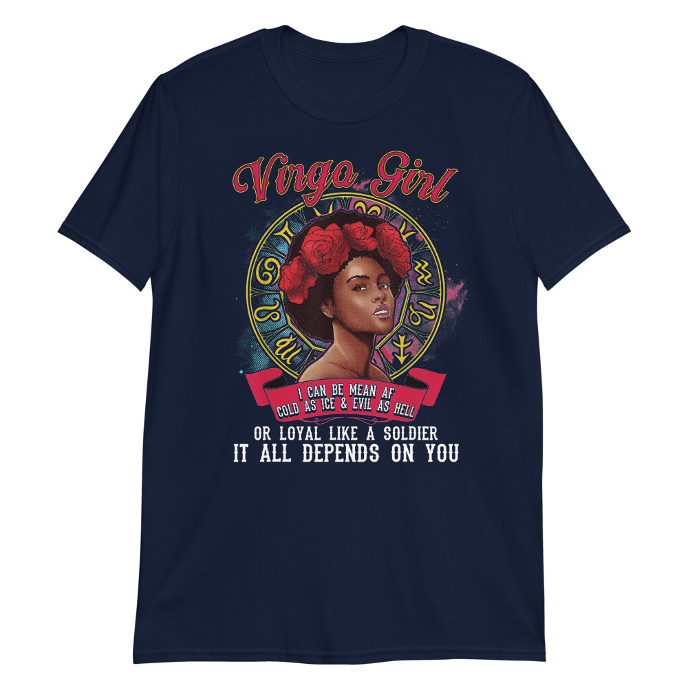 Virgo Zodiac Birthday Shirt Black Queen Mean Unisex T-Shirt