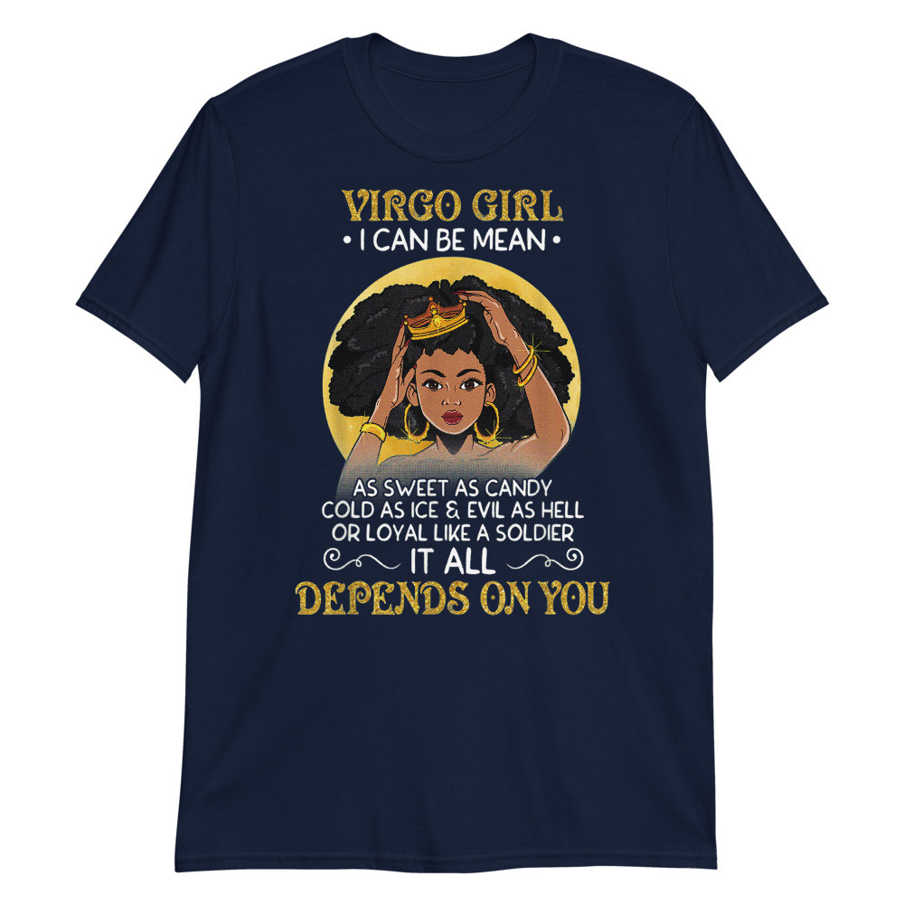 Virgo Girls Black Queen August September Birthday Unisex T-Shirt