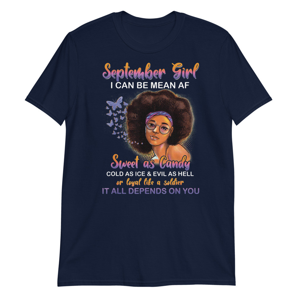 Black Women Queen Virgo Libra Birthday September Unisex T-Shirt