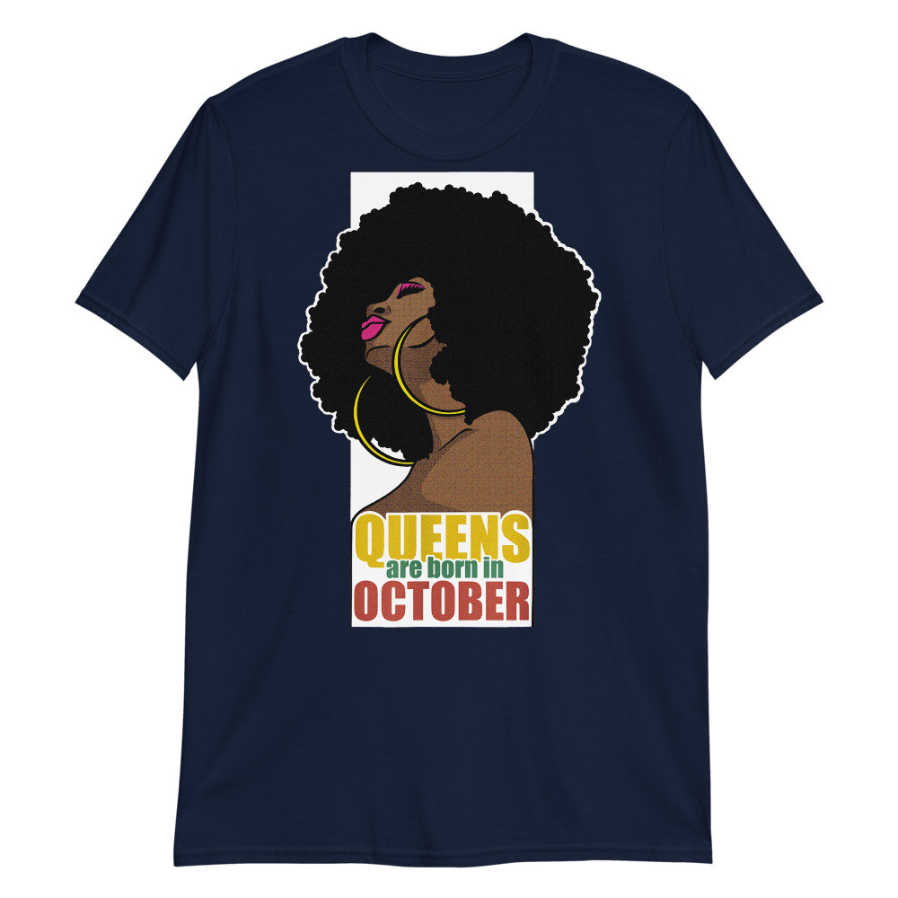 Queens Are Born in October Libra Scorpio Zodiac Unisex T-Shirt