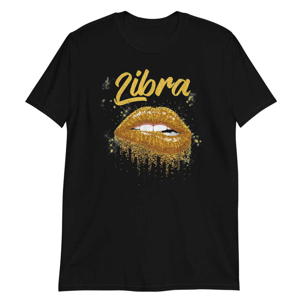 Libra Zodiac Birthday Golden Lips Unisex T-Shirt