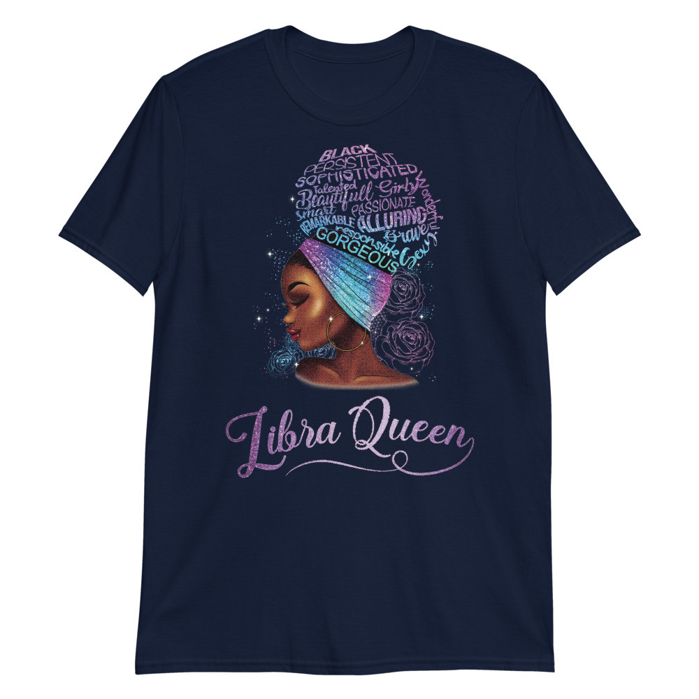 Libra Queen African Women BLM Cute Black Girl Birthday Unisex T-Shirt