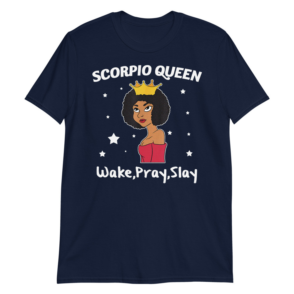 Scorpio Black Queen Black Women Afro Zodiac Unisex T-Shirt