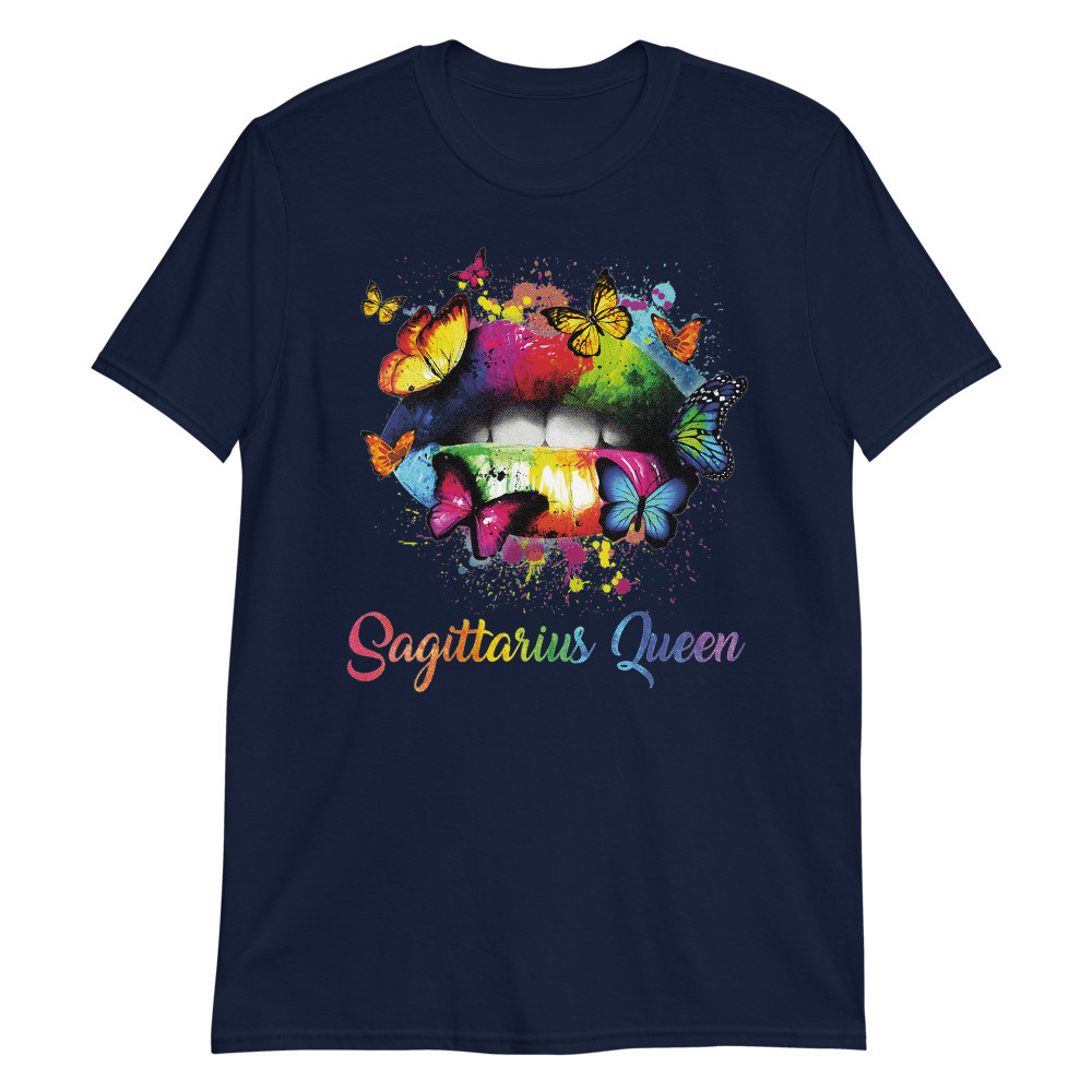 Women's Sagittarius Queens Lips Hippie Birthday Unisex T-Shirt