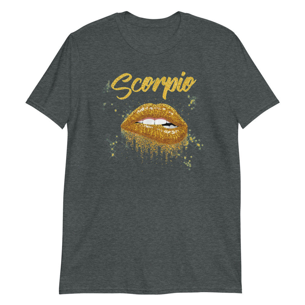 Scorpio Zodiac Birthday Golden Lips Unisex T-Shirt