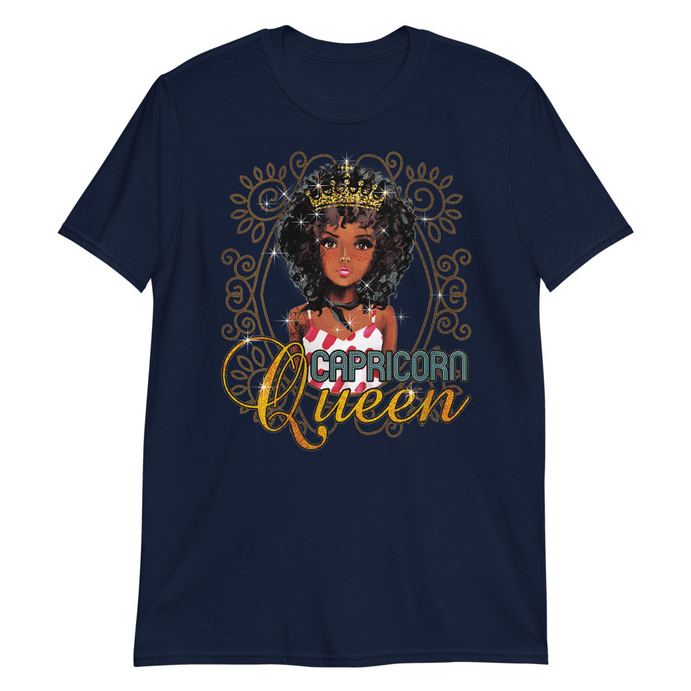 Women's Black Queen Birthday Gift Horoscope Zodiac Capricorn Unisex T-Shirt