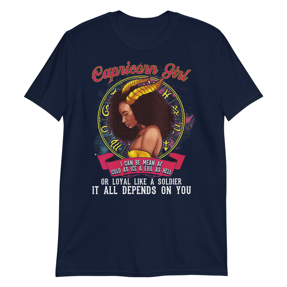 Black Women Afro Hair art Capricorn Queen Capricorn Birthday Unisex T-Shirt