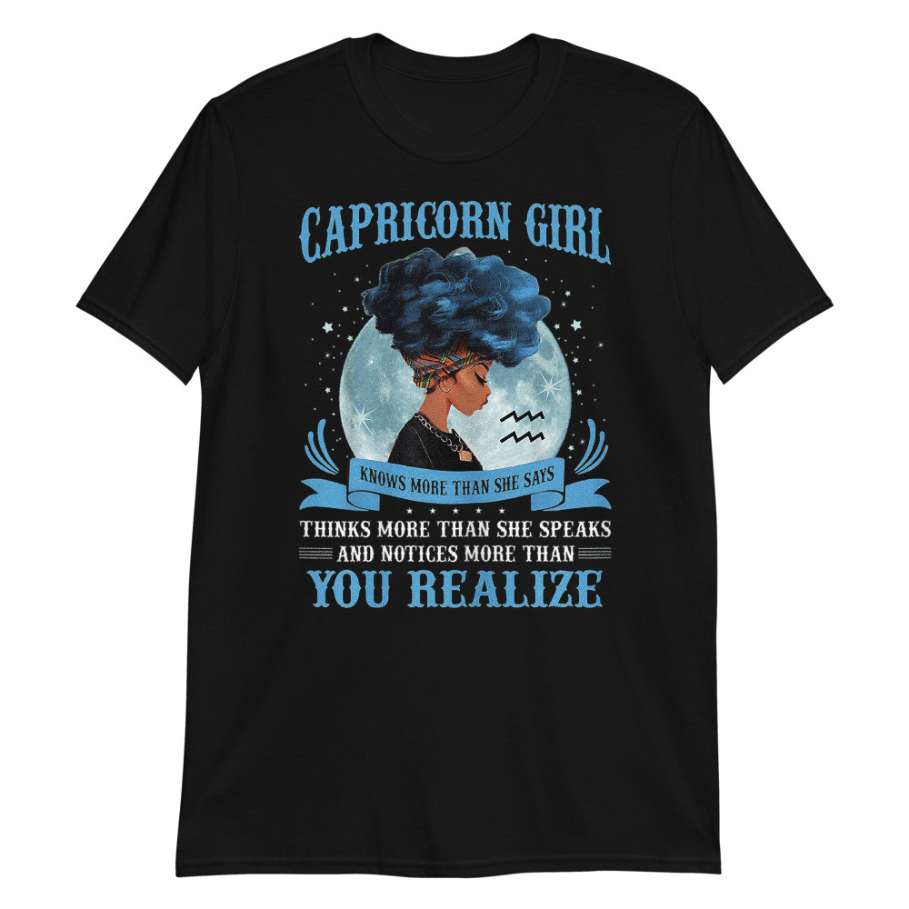 Women's Capricorn Girls Black Queen December January Birthday Unisex T-Shirt