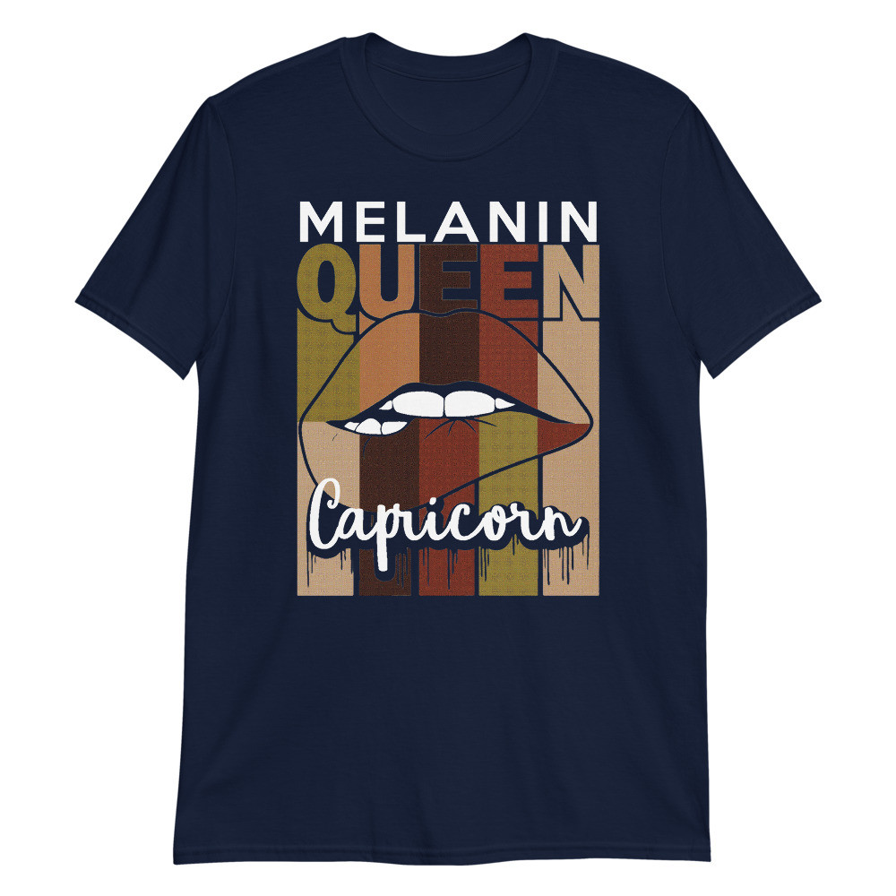 Cpricorn Queen Zodiac Sign Melanin Retro Vintage Birthday Unisex T-Shirt