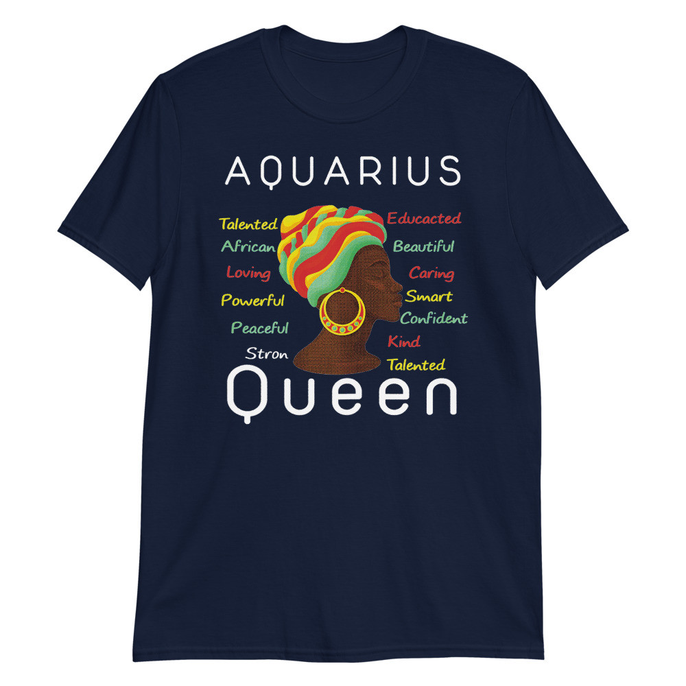 Women's Aquarius Queen Afro Horoscope January 20 February 18 Unisex T-Shirt