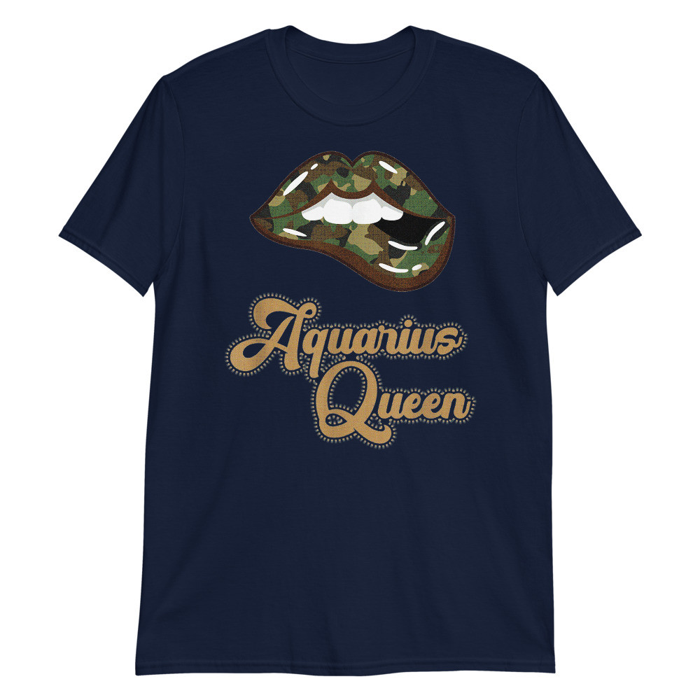 Camo Camouflage Kiss Lips Aquarius Queen Women Zodiac Unisex T-Shirt